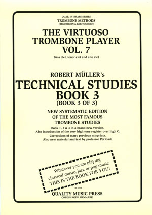 <strong><font color="black"> 7A) The Virtuoso Trombone Player. Vol. 7.</strong><BR>Robert Muller-Per Gade. Book 3. <br>(Bass, tenor and alto clefs).<br></strong><font color="blue">Click on picture to read more.